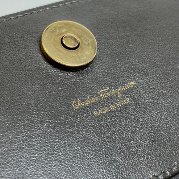 Salvatore Ferragamo Gancini 2WAY Shoulder Bag Hand Bag Leather White - Picture 13 of 16